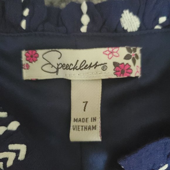 Speechless Kids Girls Tassel & Embroidered A-Line Lined Dress Navy Blue Size 7 - Picture 6 of 11